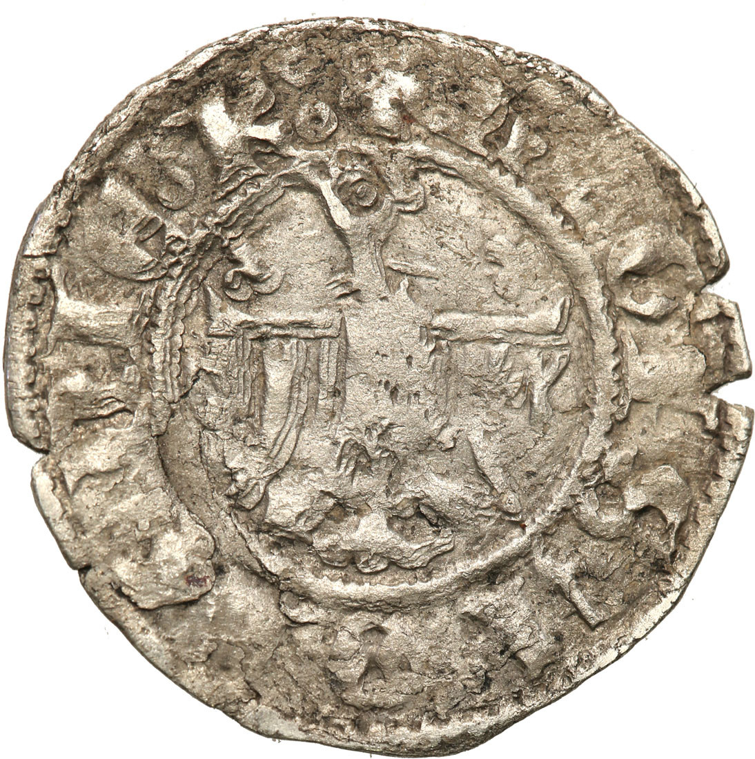 Kazimierz III Wielki (1333-1370). Kwartnik duży (półgrosz), Kraków - RZADKOŚĆ R4